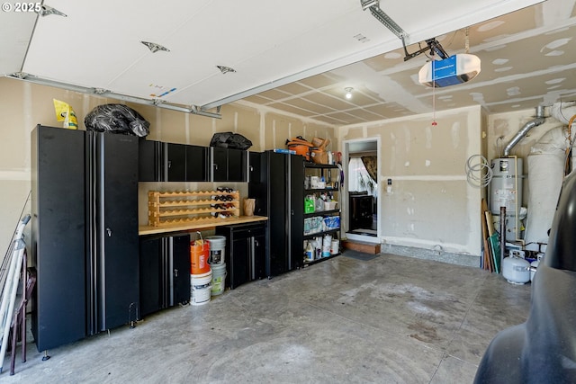 216 Churchill Downs St, Albany, OR 97322 - garage with a garage door opener, freestanding refrigerator, and water heater