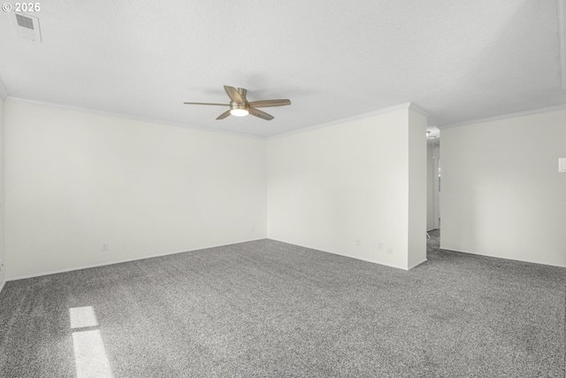12510 SE Stark St Unit H, Portland, OR 97233 - carpeted empty room featuring ceiling fan and ornamental molding