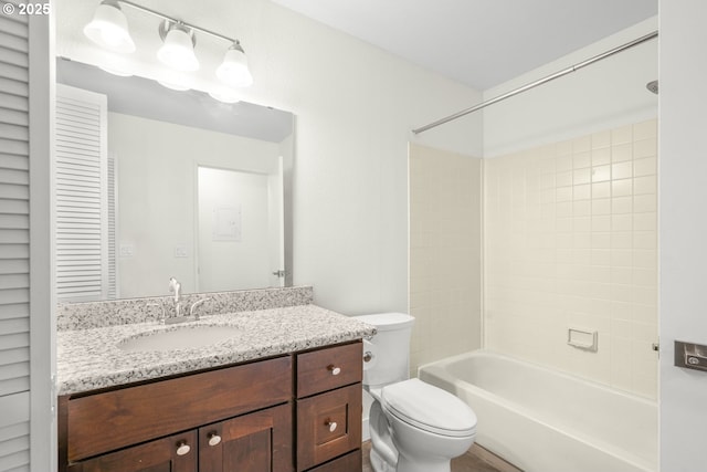 12510 SE Stark St Unit H, Portland, OR 97233 - bathroom with vanity, toilet, and washtub / shower combination