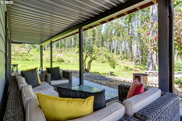 view of patio with outdoor lounge area