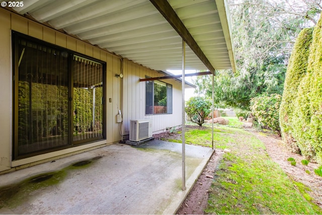 view of yard with a patio and fence