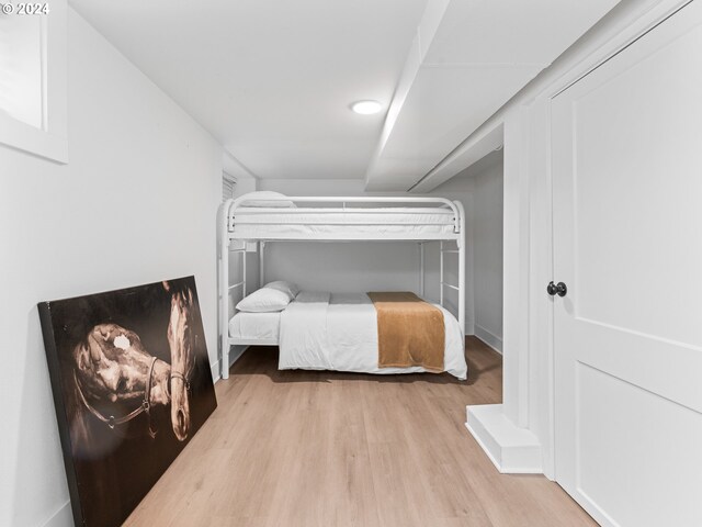 bedroom featuring light hardwood / wood-style floors