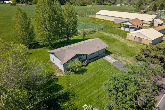 bird's eye view featuring a rural view