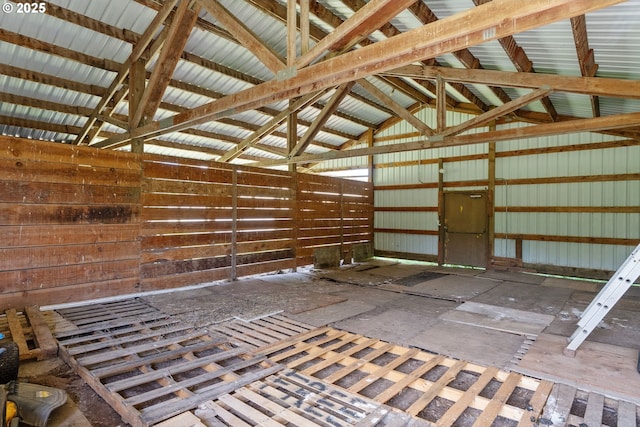 misc room featuring lofted ceiling
