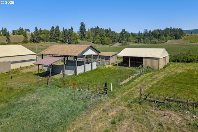 exterior space with a rural view