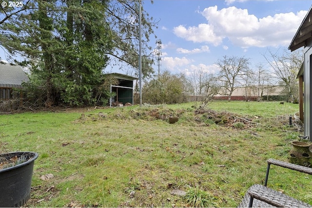 view of yard with fence