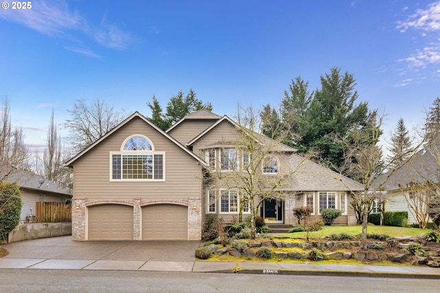 view of property featuring a garage