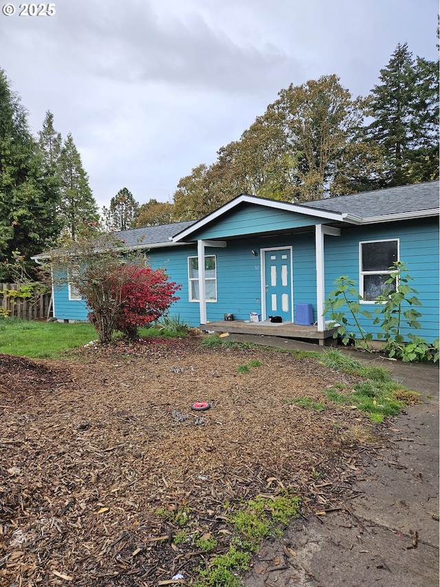 single story home featuring cooling unit