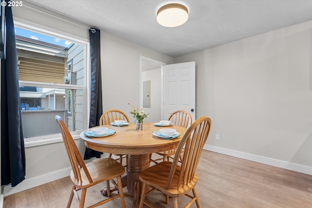 251 NE Village Squire Ave Unit 2, Gresham, OR 97030 - dining space featuring light wood-style flooring and electric panel