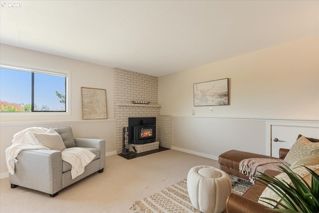 31430 NE Canter Ln, Sherwood, OR 97140 - living room featuring carpet floors and a fireplace