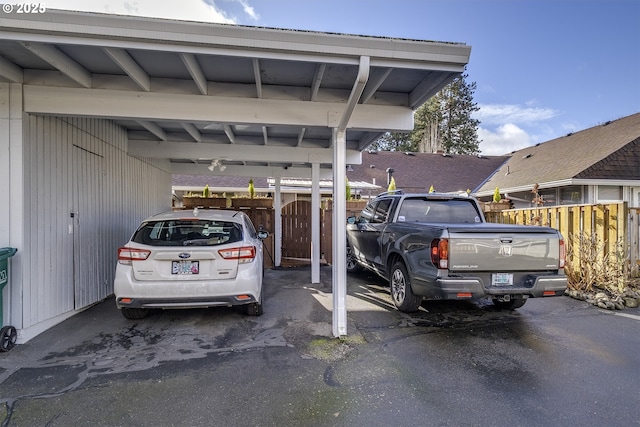 view of car parking with a carport