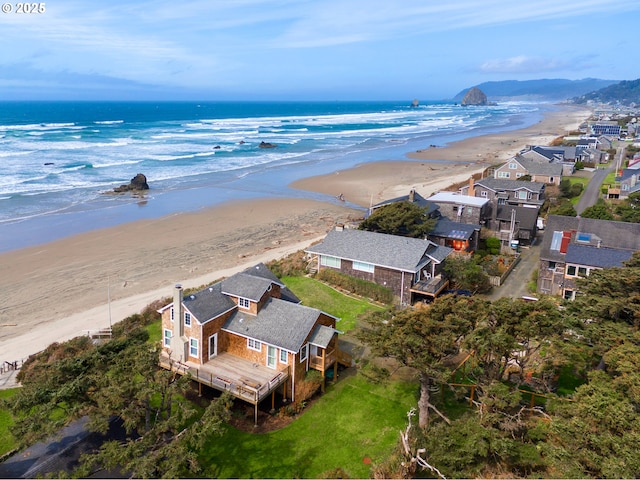 aerial perspective of suburban area with expansive coastline