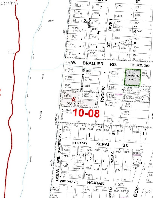 map showing property parcels