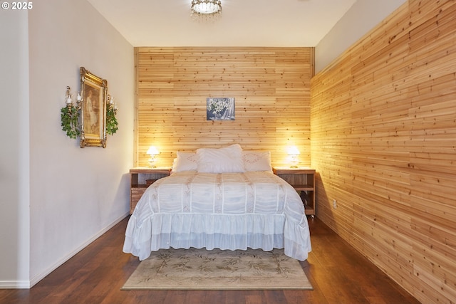 40920 NW Maple Ridge Rd, Woodland, WA 98674 - bedroom featuring wood walls and wood finished floors