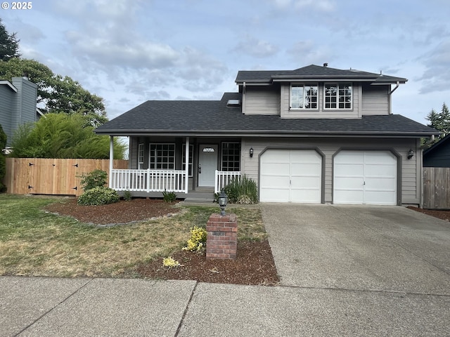 5145 Trevon St, Eugene, OR 97402 - view of front facade featuring covered porch, driveway, a garage, and roof with shingles
