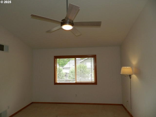 31811 NW Belgium Ct, North Plains, OR 97133 - unfurnished room featuring light colored carpet, ceiling fan, and vaulted ceiling