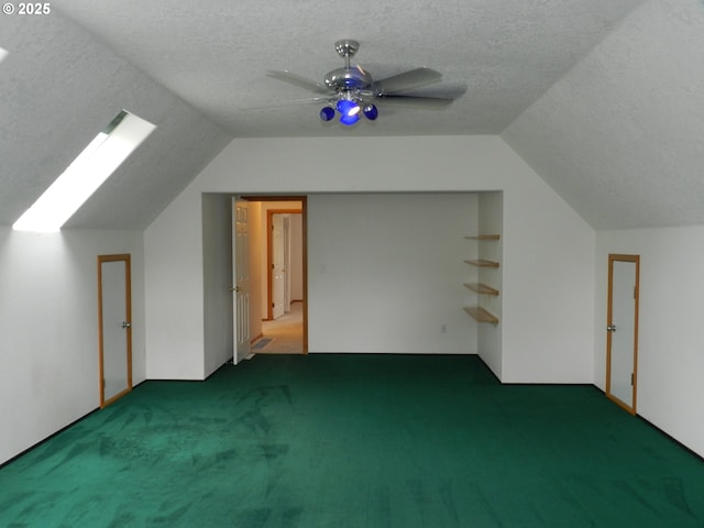 31811 NW Belgium Ct, North Plains, OR 97133 - bonus room featuring lofted ceiling, carpet flooring, a textured ceiling, and a ceiling fan