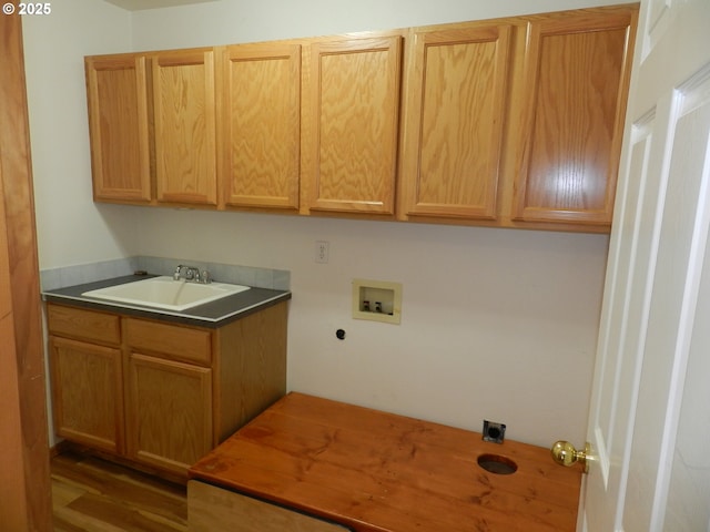 31811 NW Belgium Ct, North Plains, OR 97133 - laundry room featuring cabinet space, washer hookup, hookup for an electric dryer, and wood finished floors
