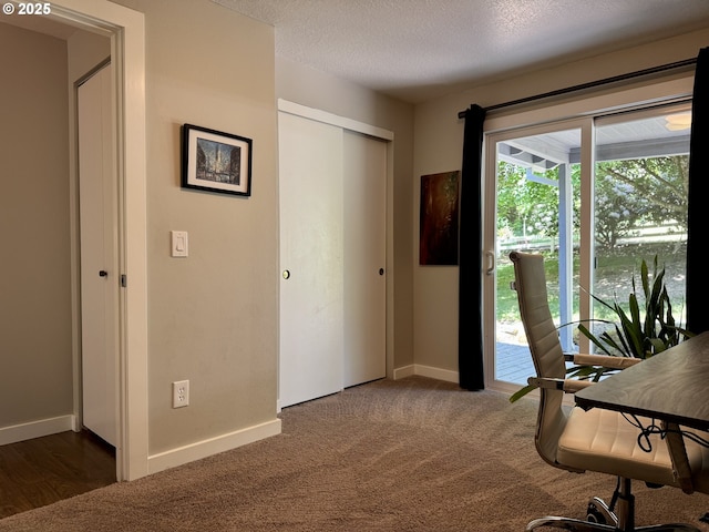 24035 SW Mountain Creek Rd, Sherwood, OR 97140 - carpeted office featuring a textured ceiling and baseboards