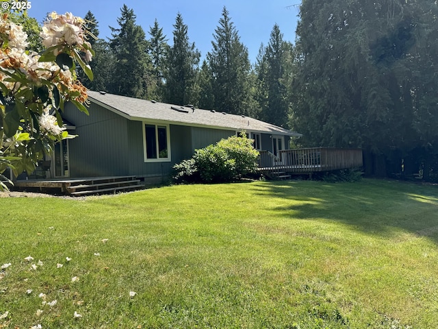 24035 SW Mountain Creek Rd, Sherwood, OR 97140 - view of grassy yard with a deck