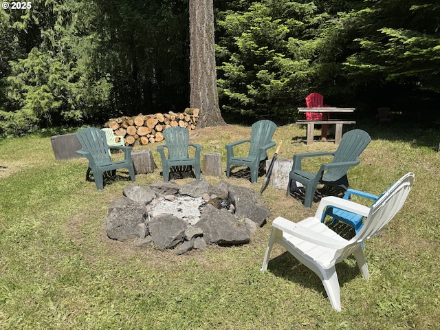 24035 SW Mountain Creek Rd, Sherwood, OR 97140 - view of grassy yard featuring a fire pit