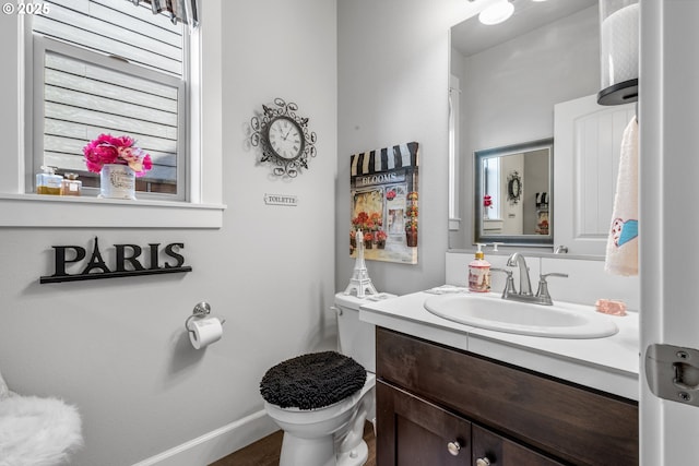 52152 Casswell Dr, Scappoose, OR 97056 - half bath with vanity and wood finished floors