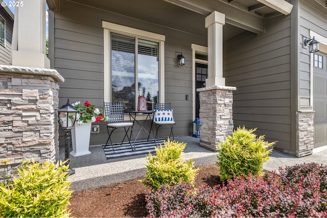 52152 Casswell Dr, Scappoose, OR 97056 - property entrance featuring a porch and stone siding