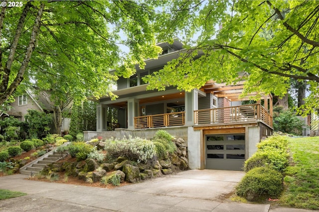 4000 NE Hassalo St, Portland, OR 97232 - view of front facade featuring concrete driveway, a garage, and stairs
