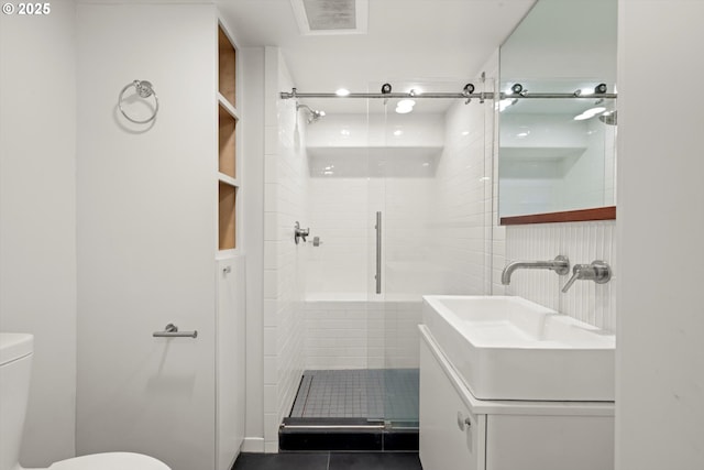 4000 NE Hassalo St, Portland, OR 97232 - full bathroom with a stall shower, toilet, and vanity