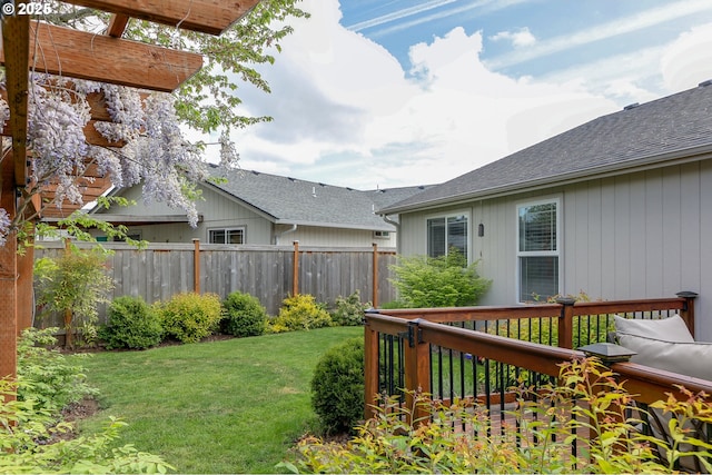 view of yard featuring fence