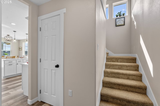 313 Art Kegler Blvd, Boardman, OR 97818 - staircase featuring wood finished floors and baseboards