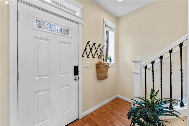 foyer entrance featuring light hardwood / wood-style floors