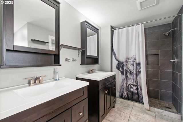 14510 NE 50th St, Vancouver, WA 98682 - bathroom with two vanities and a tile shower