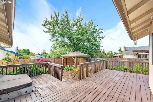 590 Granite Pl, Springfield, OR 97477 - wooden deck featuring a gazebo and a fenced backyard
