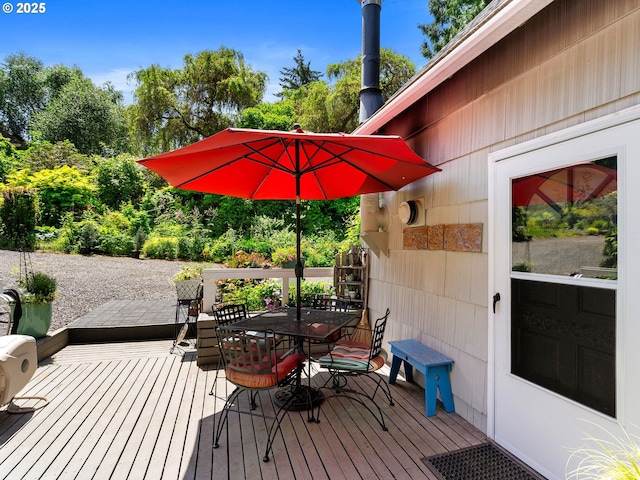 5665 Bonita Rd, Lake Oswego, OR 97035 - wooden deck with outdoor dining space