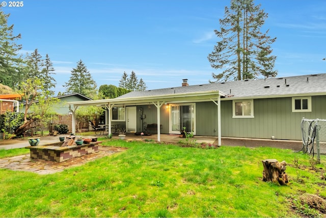 600 NE 144th Ave, Vancouver, WA 98684 - back of property featuring a patio and a chimney