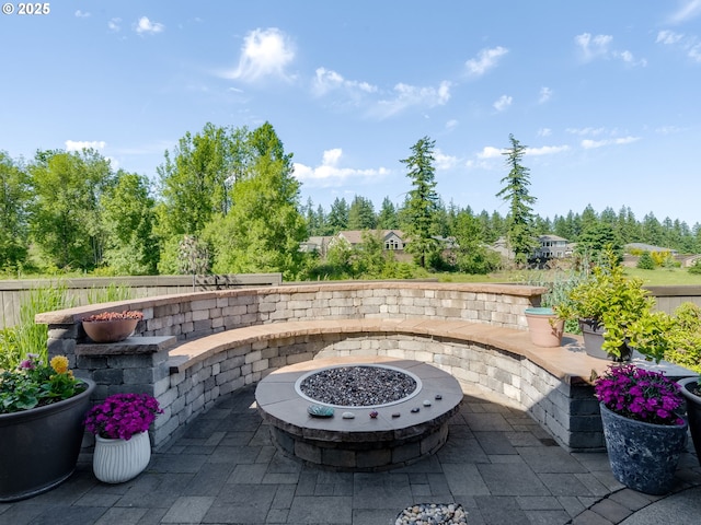 1856 NW Sierra Way, Camas, WA 98607 - view of patio / terrace featuring a fire pit