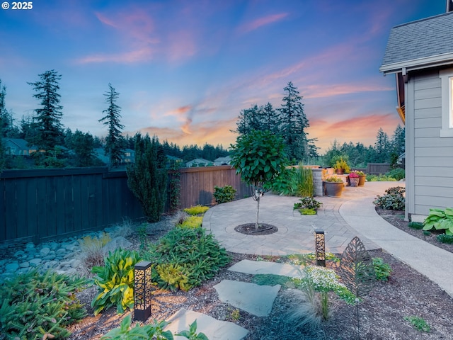1856 NW Sierra Way, Camas, WA 98607 - yard at dusk featuring a patio area