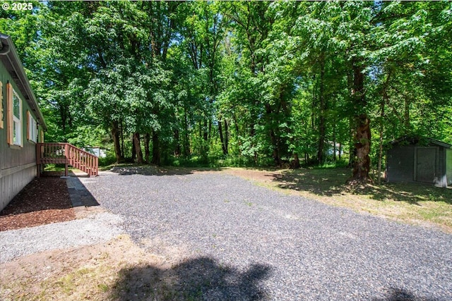 662 Cannavina Rd, Carson, WA 98610 - view of yard with a shed and gravel driveway