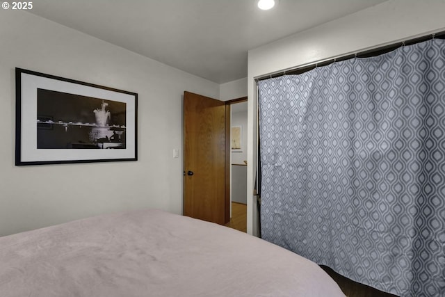 bedroom with recessed lighting