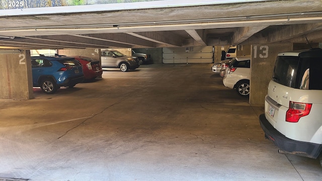 view of parking garage