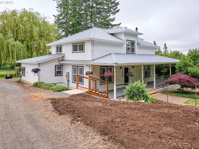 23860 S Beavercreek Rd, Beavercreek, OR 97004 - view of front facade featuring a porch and a metal roof