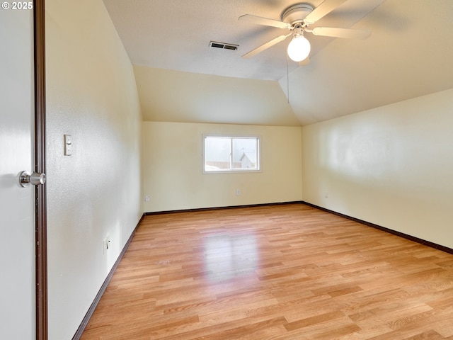 23860 S Beavercreek Rd, Beavercreek, OR 97004 - additional living space featuring a ceiling fan, light wood-type flooring, and lofted ceiling