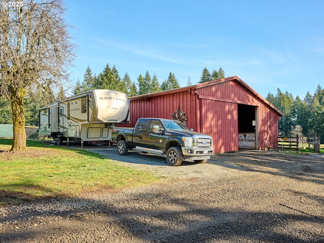 view of pole building