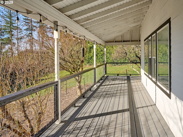 wooden terrace with covered porch