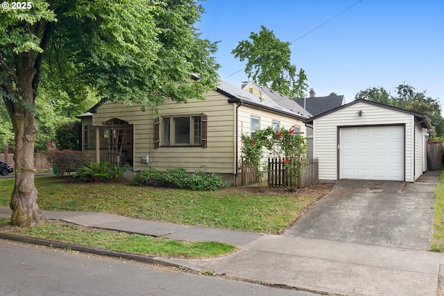 1937 SE Knight St, Portland, OR 97202 - view of front of home featuring concrete driveway and an outbuilding