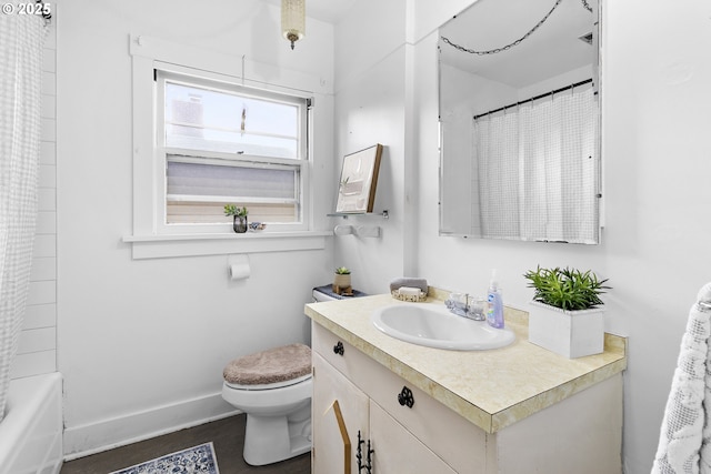 1937 SE Knight St, Portland, OR 97202 - bathroom with toilet, vanity, and baseboards