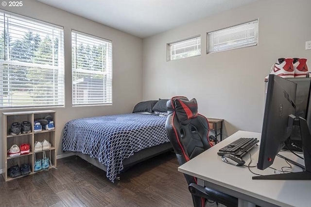 11364 James Way Dr SE, Aumsville, OR 97325 - bedroom with multiple windows and dark wood-style flooring