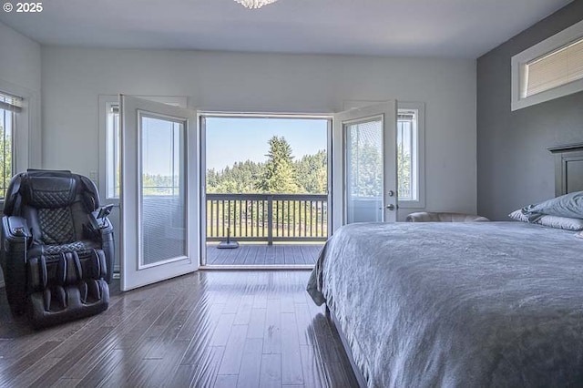 11364 James Way Dr SE, Aumsville, OR 97325 - bedroom featuring access to exterior and dark wood finished floors
