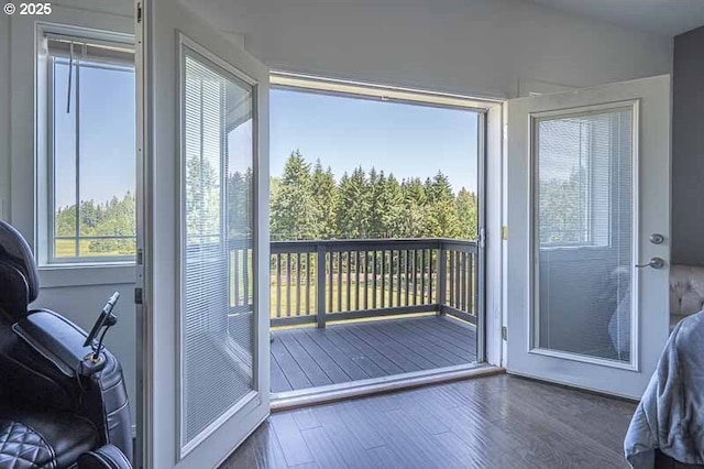 11364 James Way Dr SE, Aumsville, OR 97325 - doorway to outside with wood finished floors